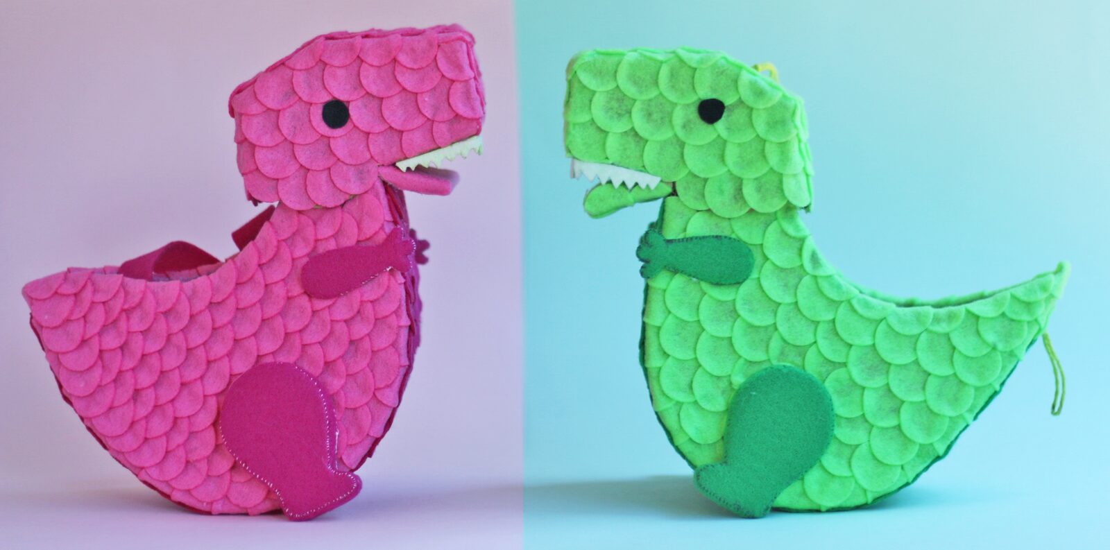 How to make a felt dinosaur bag tutorial