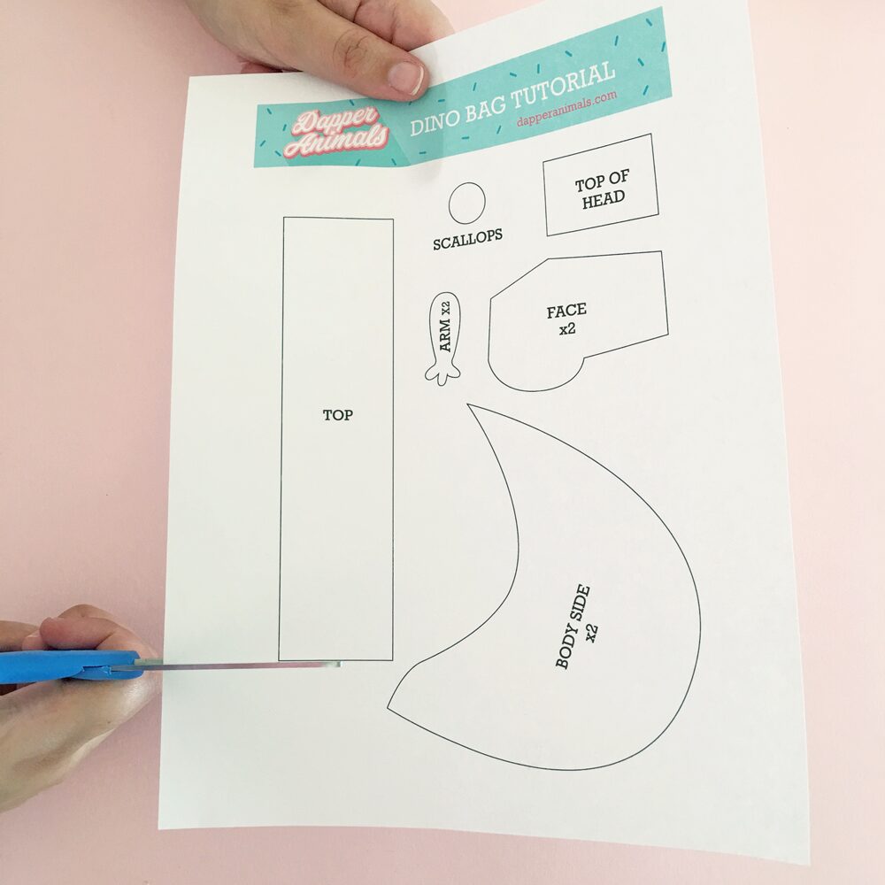 How To Make a Felt Dinosaur Bag Tutorial: Cut template pieces