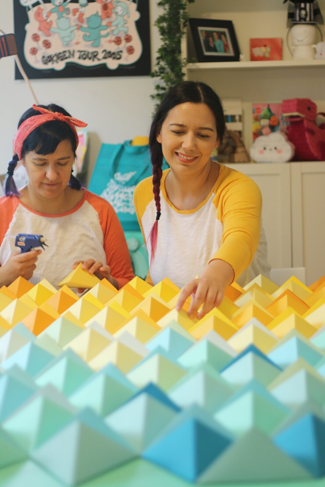 Origami Triangles Backdrop for stage and photos by Dapper Animals