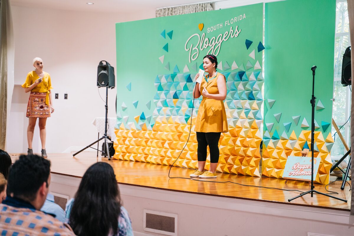 Origami Triangles Backdrop for stage and photos by Dapper Animals