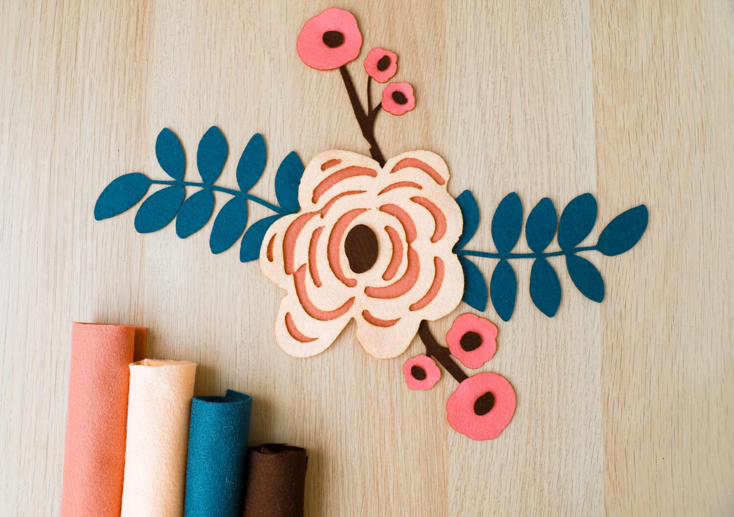 Felt Flower Pattern to add detail to gift wrap