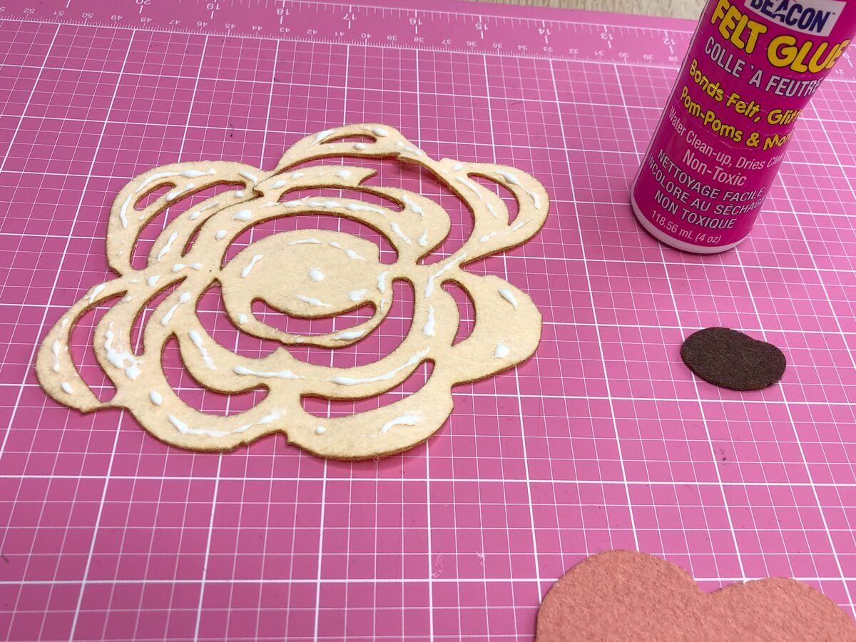 Step 2 - Glue top flower cut out over backing