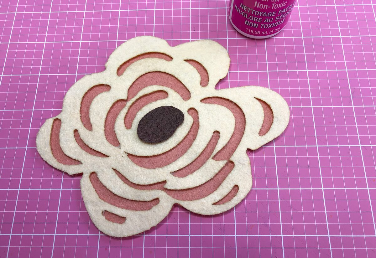 Step 2 - Glue top flower cut out over backing