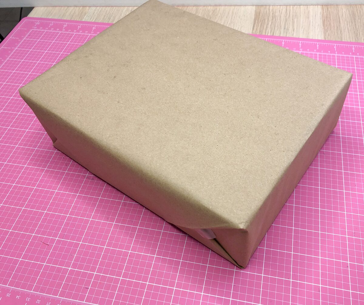 step 3: wrap your gift in kraft paper